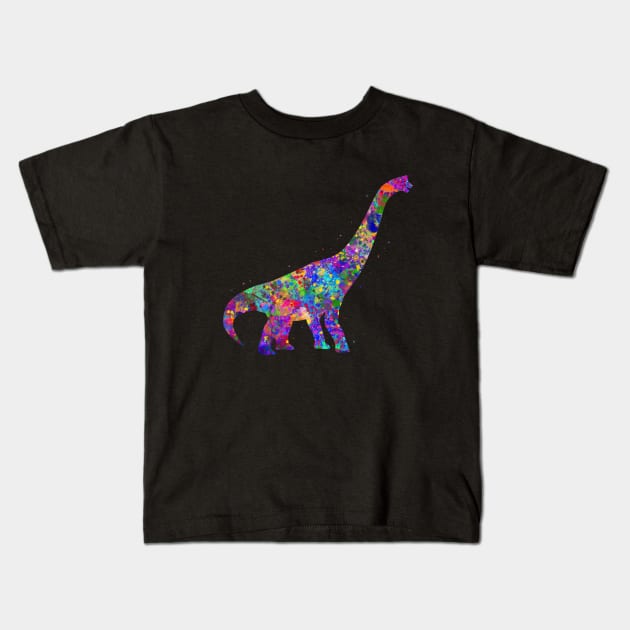 Brachiosaurus dinosaur Kids T-Shirt by Yahya Art